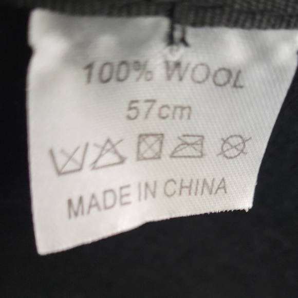 Wool 100% Elegant Black Wide-Brim Hat - Picture 4 of 6